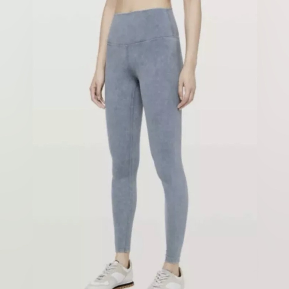 Lululemon Wunder Under Blue Acid Wash Leggings